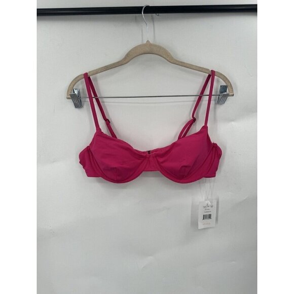 NEW Andie The Bermuda Swim Top Pink Large Preppy Resortwear Beach Vacation - Picture 2 of 11